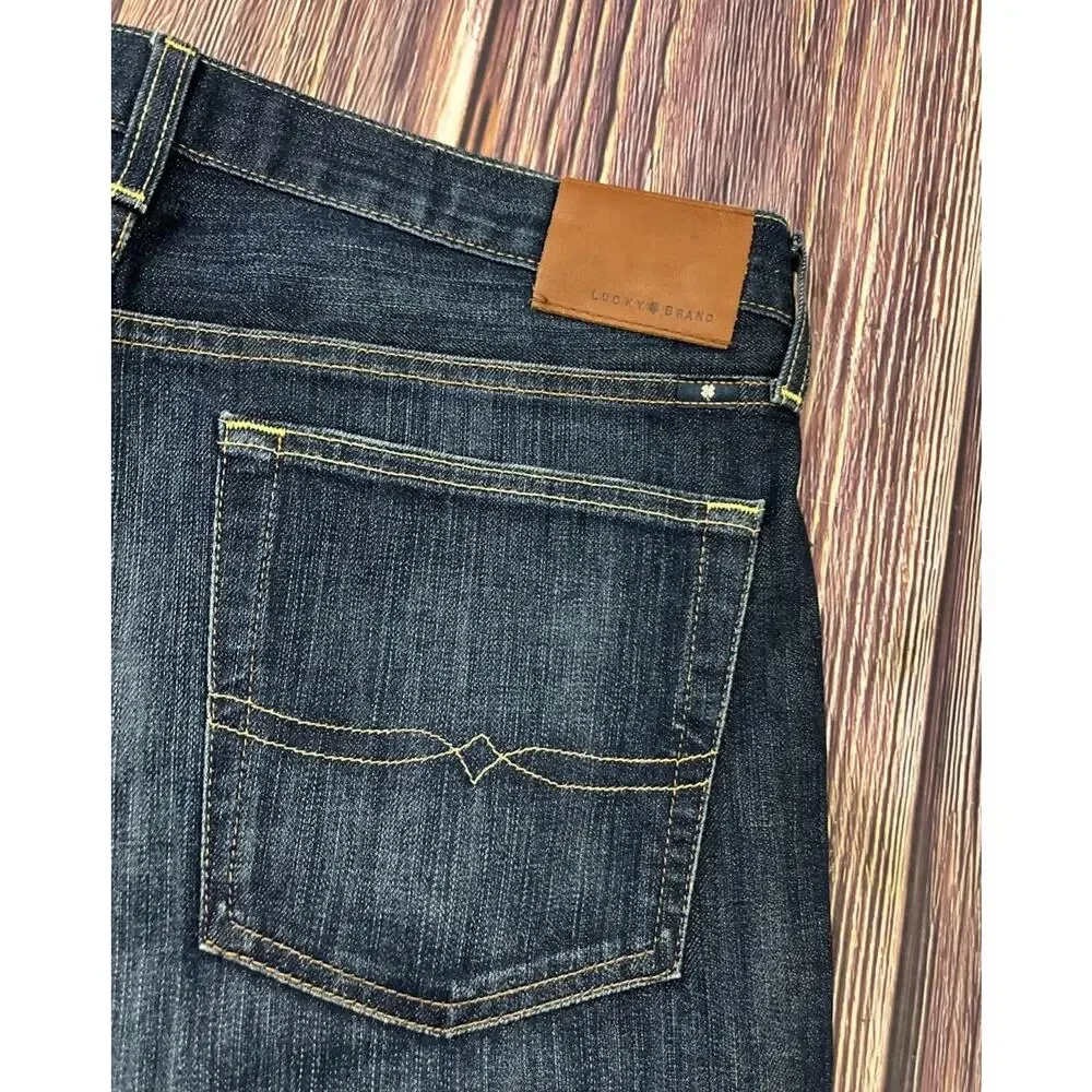 NWOT Lucky Brand 121 Slim Dark Jeans Mens Size 34x32 (Measures 36x32) Stretch